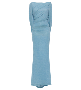 Abendkleid aus Lurex in Hellblau