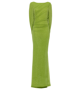 Abendkleid aus Lurex in Limetten Grün