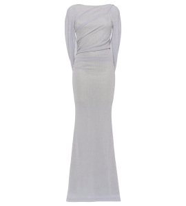 Abendkleid aus Lurex in Silber