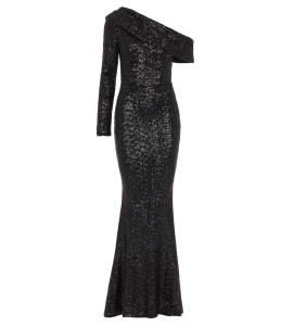 One-Shoulder Paillettenkleid in Schwarz