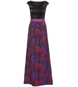 Brokatkleid in Lila-Rot