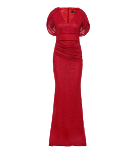 Abendkleid mit kleinem Capé in Rot