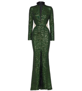 Smokingdress mit Cut-Outs in Gruen