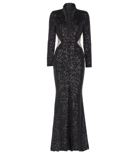 Smokingdress mit Cut-Outs in Schwarz