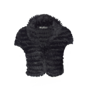 Kurze Fellweste in Schwarz