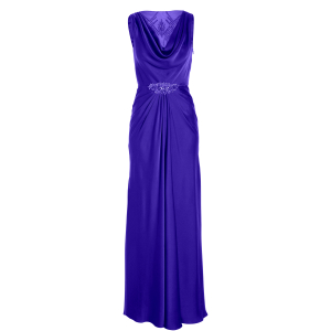 Robe mit transparentem Rückendekolleté in Blau