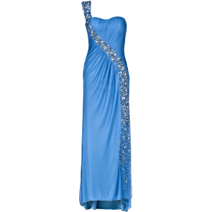 Asymmetrische Abendrobe in Blau