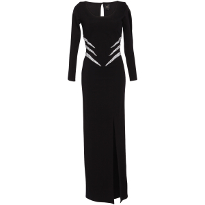 Abendrobe mit Applikation in Schwarz