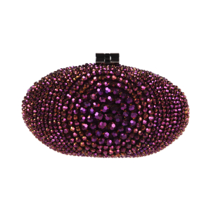 Clutch mit glänzenden Perlen in Violett