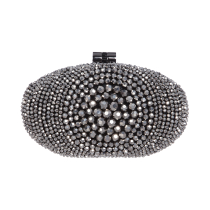 Clutch mit glänzenden Perlen in Silber