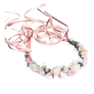 Haarreif in Weiß-Rosé