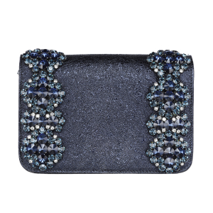 Abendtasche mit Strassverzierung in Blau