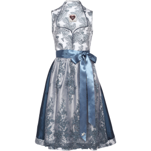 Dirndl Valentina in Blau mit Druck 
