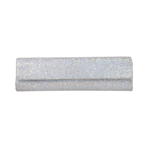 Schmale Glitzer-Clutch in Silber