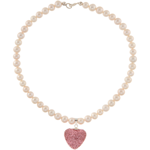 Kette mit Herz aus Swarovskisteinen in Pink