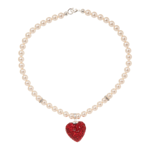 Kette mit Herz aus roten Swarovskisteinen