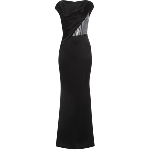 Abendrobe mit Pailletten in Schwarz/Weiss