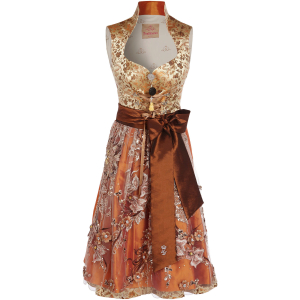 Dirndl mit japanischen Muster in Goldbraun