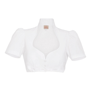 Bluse mit Stehkragen in Weiss