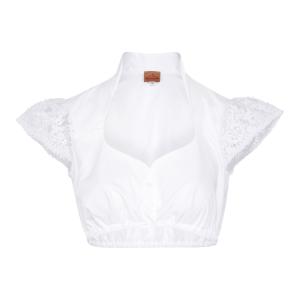 Bluse mit Ärmel aus Spitze in Weiss