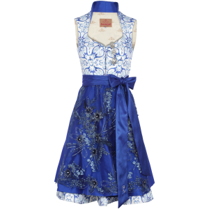 Dirndl in Royalblau mit Ornamenten