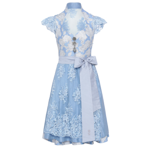 Dirndl mit Spitzenrücken in Hellblau