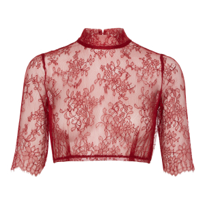 Spitzenbluse in Rot