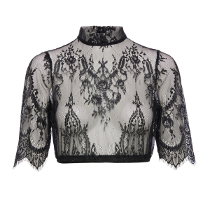 Spitzenbluse in Schwarz