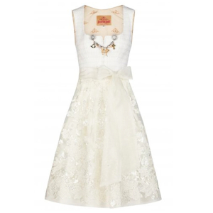 Dirndl aus weißem Brokat