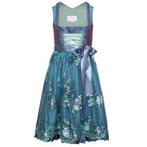 Schimmerndes Dirndl in Blau