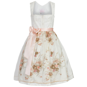 Brautdirndl in Weiss/Rosé