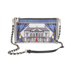 Bedruckte Handtasche mit Gliederkette