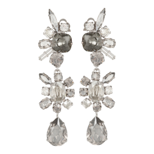 Ohrclip mit Kristallen in Grau und Crystal