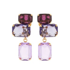 Ohrringe mit lilanen Baguette-Steinen