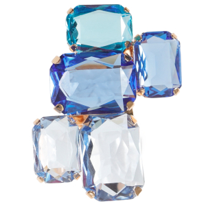 Ring mit Baguette-Steinen in Blau