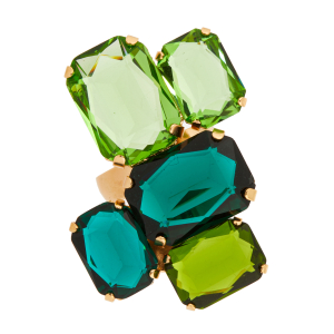 Ring mit Baguette-Steinen in Gruen