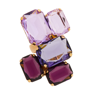 Ring mit Baguette-Steinen in Lila