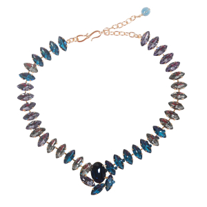 Kristall-Collier in Blau-Lila