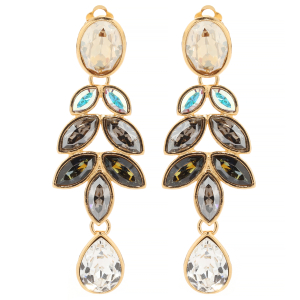 Tropfenförmige Ohrringe in Silber-Gold