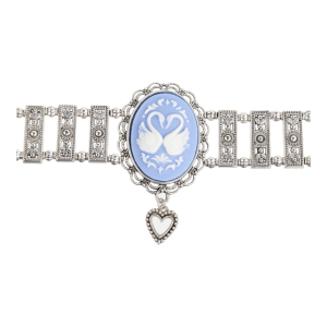 Kropfkette in Blau mit Schwan