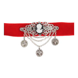 Kropfband in Rot mit Charivari