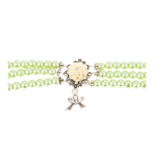 Perlenkette in Hellgruen mit Anhänger