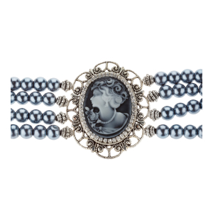 Kropfkette in Grau-Silber