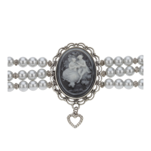 3-Reihige Kropfkette mit Herzanhänger