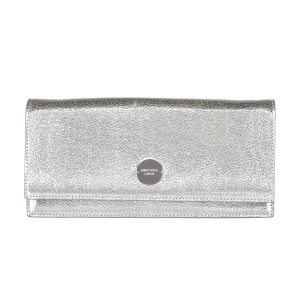 Clutch aus champagner-silbernem Glitzergewebe