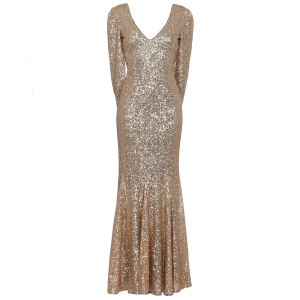 Kleid mit Cape in Gold