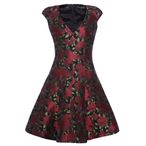 Cocktailkleid mit Rosenprint