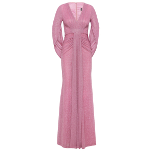 Abendkleid mit Raffung und Cape in Rosé